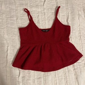 Red spaghetti strap top